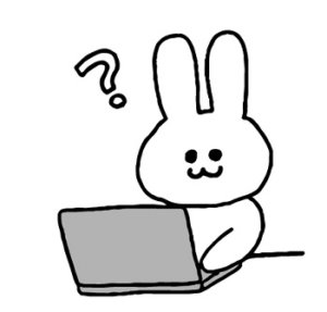 ブログをしてるウサギのイラスト